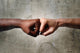 Black African American Ethnic Fist Vs White Caucasian Wall Decal