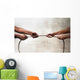 black ethnicity hands pulling rope against white Caucasian race Wall Mural