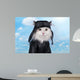 cat in a suit against the sky pilot Wall Mural