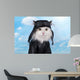 cat in a suit against the sky pilot Wall Mural
