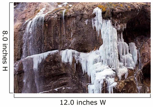 Frozen Chegem waterfalls in winter. Russia Wall Mural