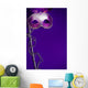 Purple Mardi-Gras or Venetian mask on purple background Wall Mural