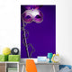 Purple Mardi-Gras or Venetian mask on purple background Wall Mural