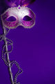 Purple Mardi-Gras Or Venetian Mask On Purple Background Wall Decal