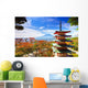 Mt. Fuji with Chureito Pagoda, Fujiyoshida, Japan Wall Mural