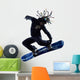 snowboarder dreads silhouette Wall Decal