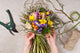 Hands Of Florist Making Bouquet Spring Flowers Wall Decal