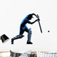 Cricket player  batsman silhouette Wall Decal