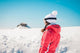 Woman Explorer Skier Looking The Snowy Horizon Wall Decal