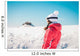 Woman explorer skier looking the snowy horizon Wall Mural