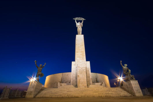 Freedom Monument In Budapest At Night, Memorial Statue Wall Decal
