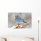 Male Eastern Bluebird in Snow Wall Mural