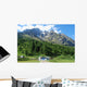 caravan met voortent in het Mont-Blanc gebergte Wall Mural