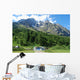 caravan met voortent in het Mont-Blanc gebergte Wall Mural