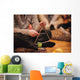 girl playing a musical triangle Wall Mural