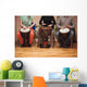 Group of Jambe drummers playing Wall Mural