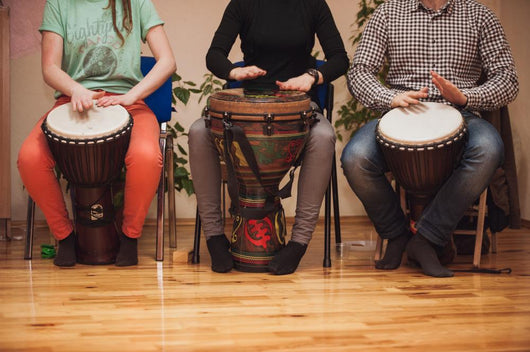Group Of Jambe Drummers Playing Wall Decal
