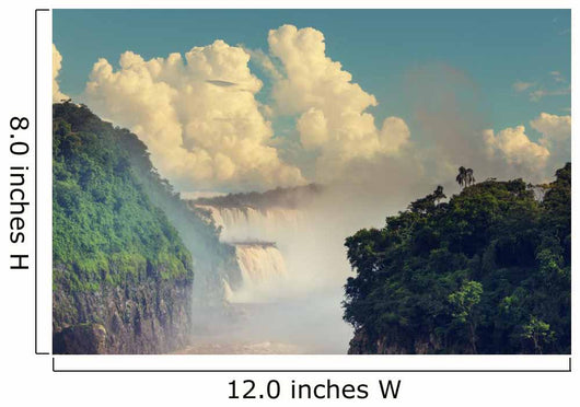 Cloudy Iguazu Waterfall Wall Mural