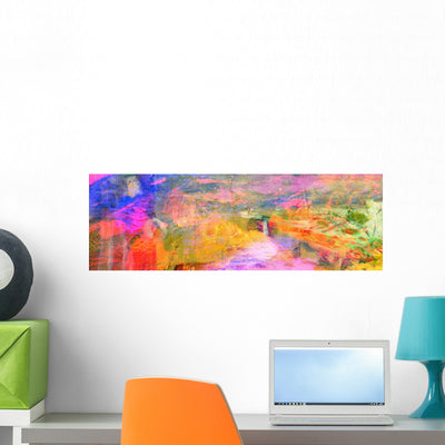 Abstract On Canvas Wall Decal shown on a wall