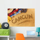 Cancun beach writing Wall Mural
