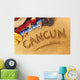 Cancun beach writing Wall Mural