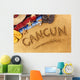 Cancun beach writing Wall Mural