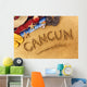 Cancun beach writing Wall Mural