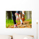 Young couple jogging in park at morning. Health and fitness. Wall Mural