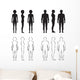 human body anatomy,front vector man, woman silhouette Wall Decal