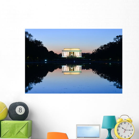 Washington DC, Lincoln Memorial and reflection Wall Decal