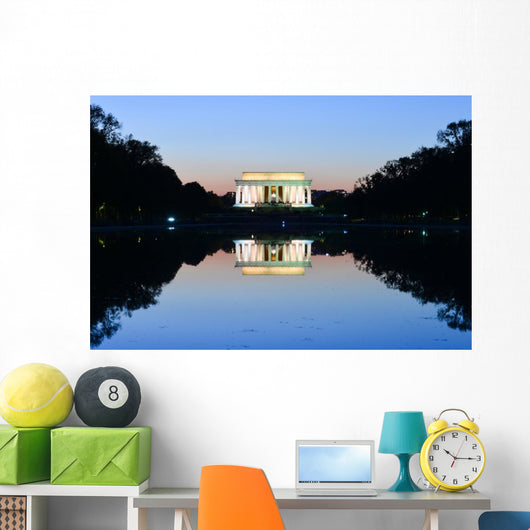 Washington DC, Lincoln Memorial and reflection Wall Decal
