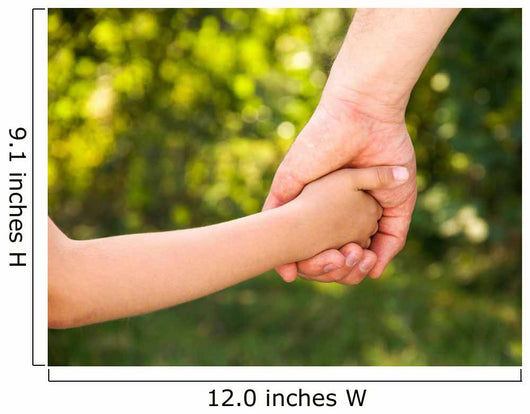 father holding  daughter hand Wall Mural