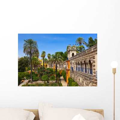 Real Alcazar Gardens In Seville Spain Wall Decal shown on a wall