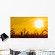 Corn field at the yellow sunset Wall Mural