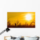 Corn field at the yellow sunset Wall Mural