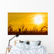 Corn field at the yellow sunset Wall Mural