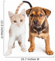 Puppy and Kitten Standing Together Wall Decal
