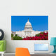 Capitol building Washington DC pink flowers USA Wall Mural