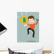 Vector of man make money from idea.concept Wall Mural