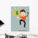 Vector of man make money from idea.concept Wall Mural