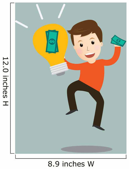 Vector of man make money from idea.concept Wall Mural