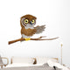 Cartoon Owl Branch Wall Decal