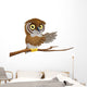 Cartoon Owl Branch Wall Decal