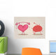 Brain & heart characters Wall Mural