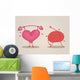 Brain & heart characters Wall Mural