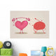 Brain & heart characters Wall Mural