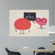 Brain & heart characters Wall Mural