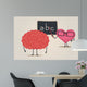 Brain & heart characters Wall Mural