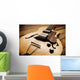 vintage jazz guitar on wood Wall Mural