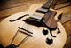 Vintage Jazz Guitar On Wood Wall Decal